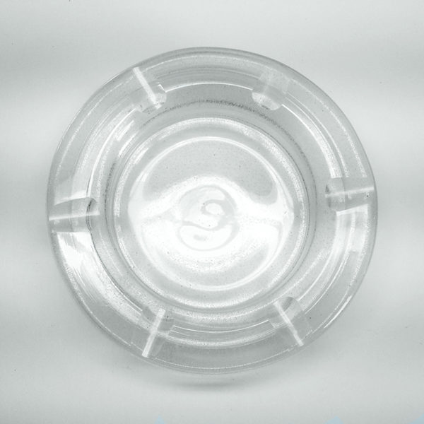 Clear Glass Cigar Ashtray by Bengt Orup for Johansfors Clear Glass Cigar Ashtray by Bengt Orup for Johansfors, top view