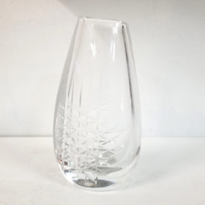 Orrefors Cut Crystal Vase Cut Crystal Teardrop Vase for Orrefors