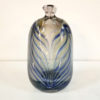 Hand-Blown Art Glass Bud Vase with Blue Feathered Trailing, front view