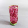 Pink threaded vase Pink and Green Threaded Studio Glass Vase