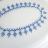 Divided Casserole, Corning Pyrex Blue Garland Snowflake Divided Casserole, Corning Pyrex Blue Garland Snowflake, lid detail