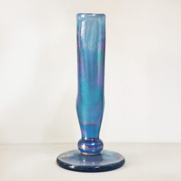 Fenton Art Glass Iridescent Fan Vase, USA, c. 1980s, side view