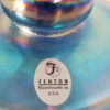 Fenton Art Glass Iridescent Fan Vase, USA, c. 1980s, label