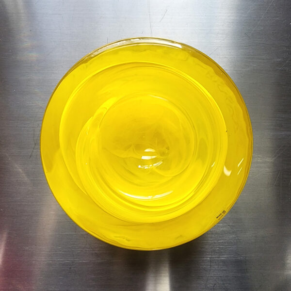 Anna Ehrner “Atoll” Yellow Glass Votive, c. 1990s, top view