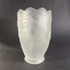 Art Deco Frosted Glass Vase with Fish Motif — Barolac, Czechoslovakia, c. 1930s