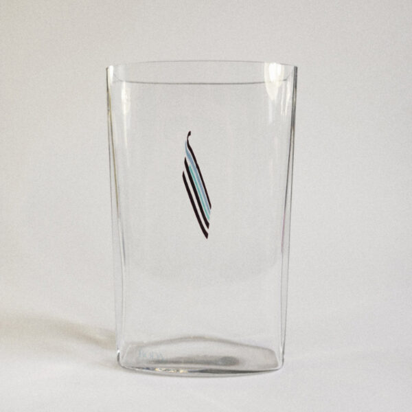 Clear Glass Vase — Bertil Vallien for Boda, Sweden, circa late 1970s–early 1980s, front view