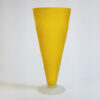 Mid-Century Yellow Satin Glass Vase, c. 1960s Mid-Century Yellow Satin Glass Vase, c. 1960s, front view