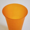 Mid-Century Orange Art Glass Vase with Applied Scroll Feet, top view