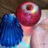 Iridescent Glass Plum Paperweight, Murano-style, c. 1980s–1990s