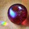 Iridescent Glass Plum Paperweight, Murano-style, c. 1980s–1990s
