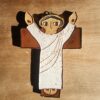 Handmade Ceramic Wall Cross / Crucifix, c. 1970s Handmade Ceramic Wall Cross / Crucifix, c. 1970s, front view