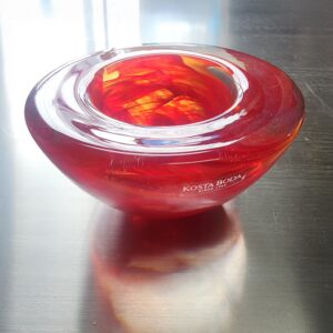 Anna Ehrner “Atoll” Red Glass Votive, c. 1990s Anna Ehrner “Atoll” Red Glass Votive, c. 1990s