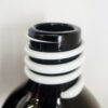 Mid-Century Black Art Glass Vase with Applied White Coil, Likely Murano, c. 1960s–70s, coil detail