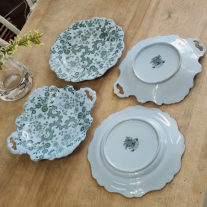 Antique Dessert Plates William Ridgway & Co. Transferware earthenware, England c. 1840 Antique Dessert Plates William Ridgway & Co. Transferware earthenware, England c. 1840